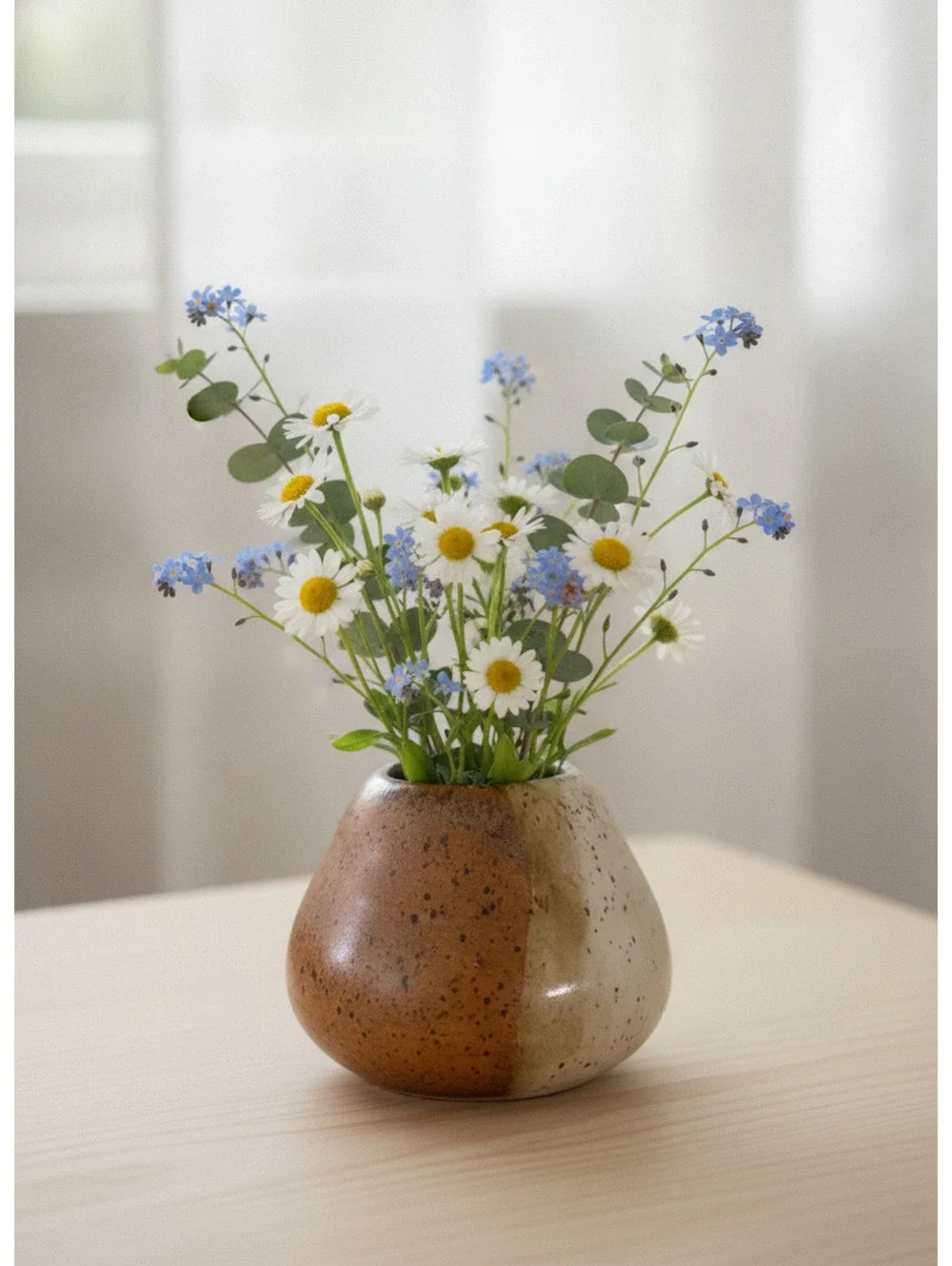 intage Hand-Thrown Dual-Tone Studio Pottery Vase - Signed DB